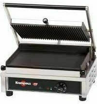 Krampouz GECID4BO Commercial Sandwich Maker with Flat Bottom and Ribbed Top 2600W Krampouz GECID4BO Commercial Sandwich Maker with Flat Bottom and Ribbed Top 2600W