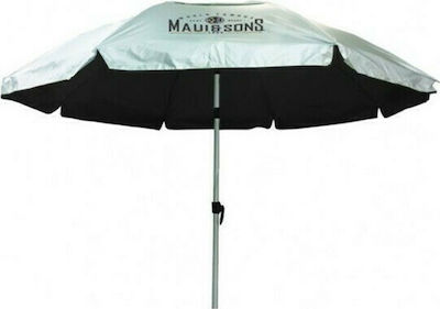 Maui & Sons 220/10 XL Foldable Beach Umbrella Aluminum Diameter 2.2m with UV Protection and Air Vent Black