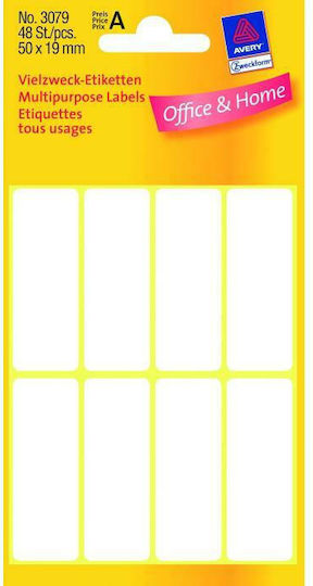 Avery Small Adhesive Labels in White Color 50x19mm