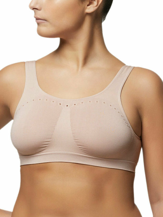 Pompea Women's Bra without Padding Beige