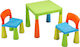 Kids Table and Chairs Set made of Plastic Multicolour Playcity