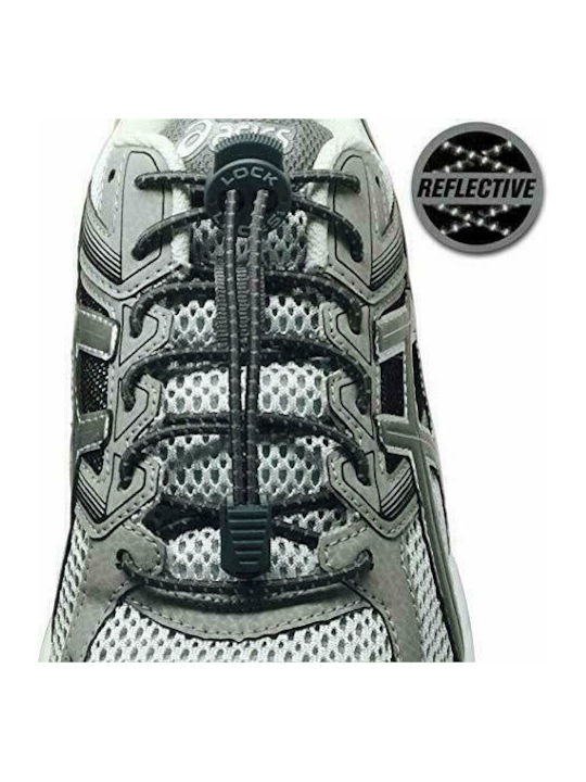 Lock Laces No Tie Shoelaces LOC01025 Shoelaces Elastic Black 2pcs 122cm