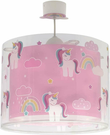 Ango Unicorns Μονόφωτο Παιδικό Φωτιστικό Κρεμαστό από Πλαστικό 15W με Υποδοχή E27 Ροζ 33x25cm