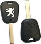 Κέλυφος Κλειδιού Αυτοκινήτου με Λάμα HU83 & 2 Κουμπιά για Peugeot 307