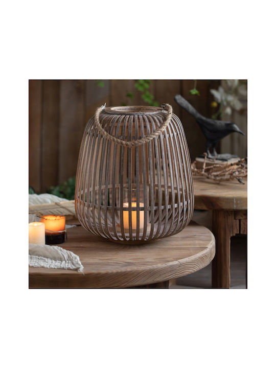 Lalos Elisabeth Lantern Bamboo Tabletop Brown 34x34x40εκ. 1pcs