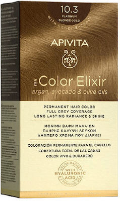 Apivita My Color Elixir with Honey Extract Set Vopsea de Păr fără amoniac 10.3 Aur blond 125ml