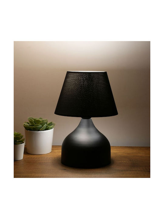 Pakketo PWL-1068 Metall Tischlampe für Fassung E27 mit Schwarz Schirm und Basis
