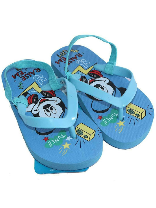 Disney Kids' Flip Flops Mickey Light Blue