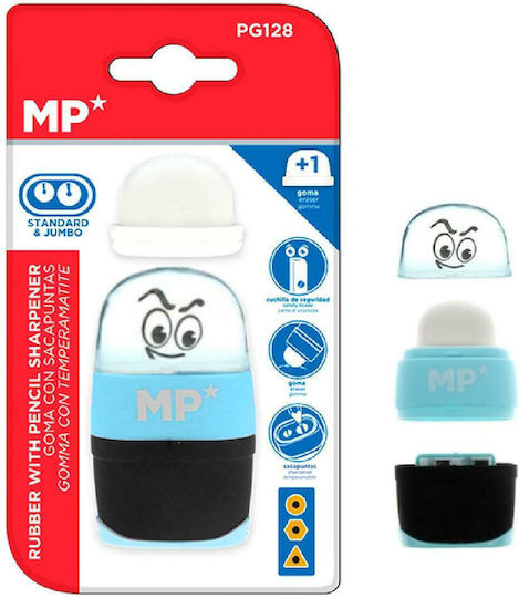 Madrid Papel 1.187 Plastic Double Sharpener Blue Barrel with Eraser 1pcs