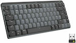 Logitech MX Mechanical Mini Silent Ασύρματο Bluetooth Πληκτρολόγιο Αγγλικό US Γκρι