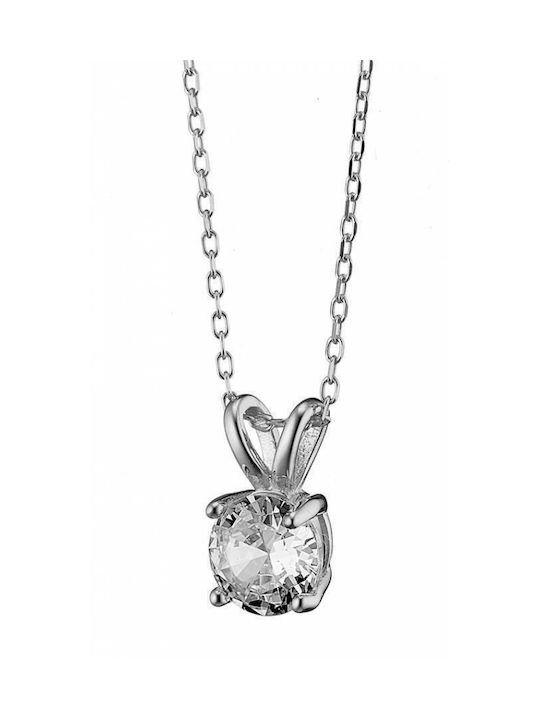 Oxzen Necklace from Silver with Zircon