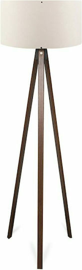 Pakketo PWL-1059 Lampa de podea Î140xL38cm. cu Soclu pentru Bec E27 Nuc/Bej