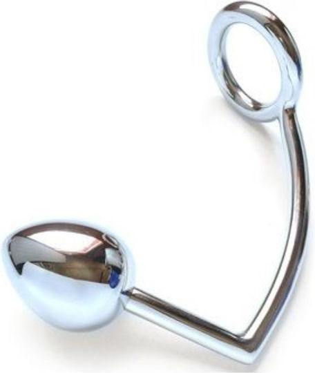 Dream Love Metal Hard Cock Ring With Anal Bead Пръстен Петел Металик с анална клипса Сребрист D-205362