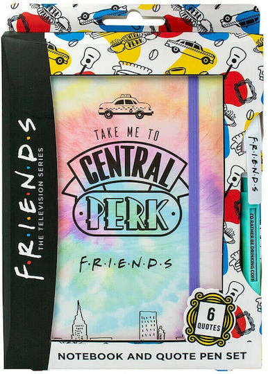 Blue Sky Studios Friends Tie Dye Παιδικό Μπλοκ Σημειώσεων A5 Ριγέ με Λάστιχο Πολύχρωμο