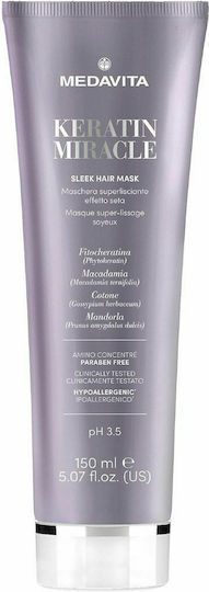 Medavita Keratin Miracle Sleek Hair Mask for Anti-Frizz with Keratin 150ml