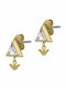 Emporio Armani Sentimental Earrings made of Steel Gold Plated with Stones