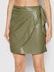 Leather High-waisted Mini Skirt Envelope Green
