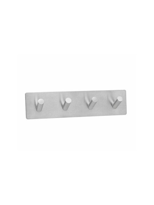 Andrea House Wall-Mounted Bathroom Hook with 4 Positions ​18x5cm Silver