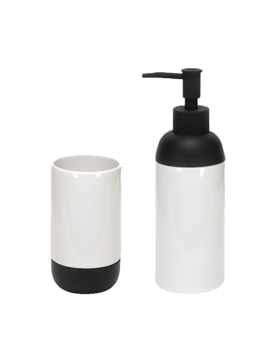 Kleine Wolke Mix Ceramic Bathroom Accessory Set White 2pcs