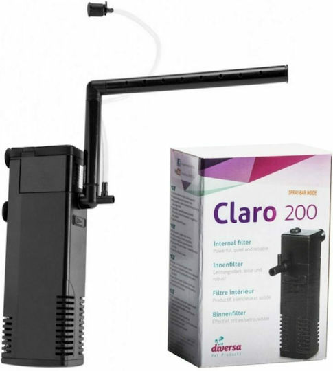 Diversa Claro 200 Internal Filter 3W for Aquariums up to 40lt with Performance 200lt/h