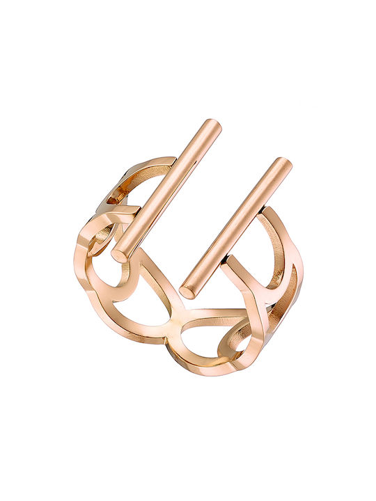 Oxzen Women's Ring from Steel Gold Plated