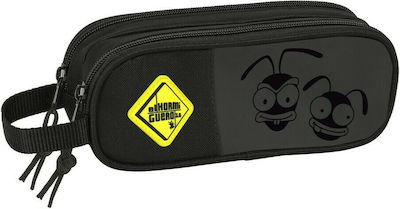 Fabric Pencil Case El Hormiguero with 2 Compartments Black