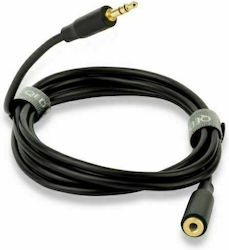 QED QED 3.5mm Jack Cable - 3.5mm Female to 3.5mm Male Black 3m