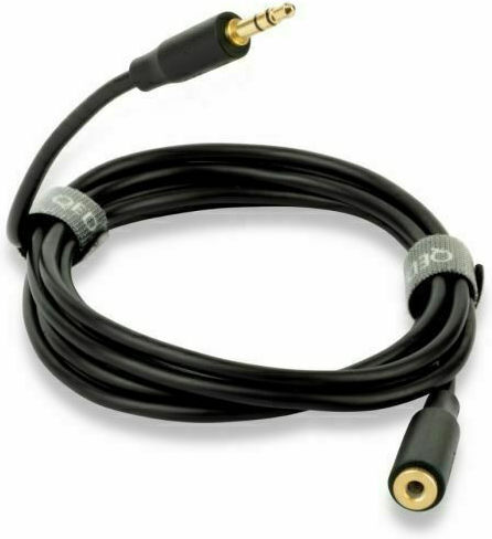 QED QED 3.5mm Jack Cable - 3.5mm Female to 3.5mm Male Black 3m