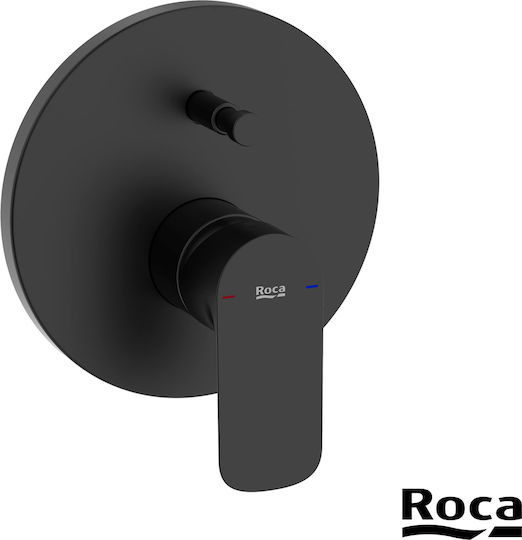 Roca Cala Built-In Mixer for Shower with 2 Exits Black