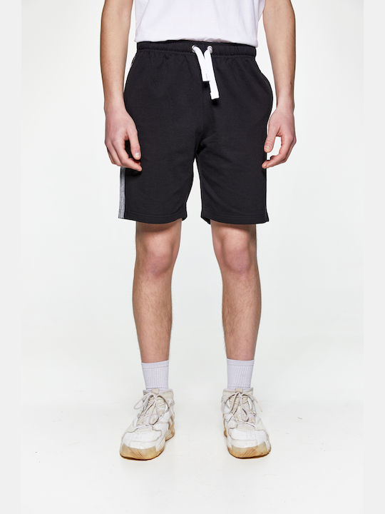 Snta Bermuda shorts with Striped Tape On The Side - Black