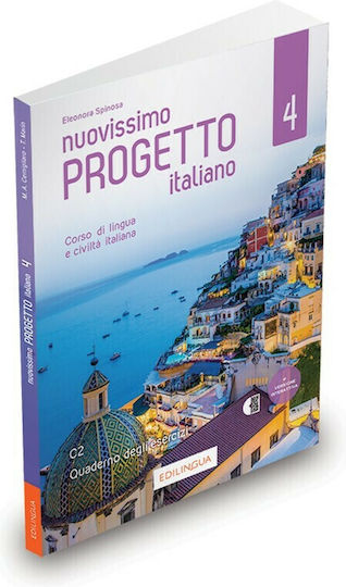 Nuovissimo Progetto italiano: Quaderno degli Esercizi 4 + Tracce Audio (QR-code)