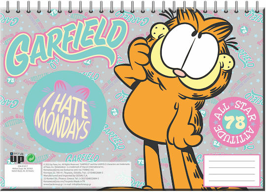 Back Me Up Drawing Pad Garfield 1pcs