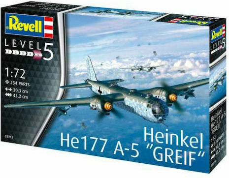 Revell Planes Series Heinkel He177 A-5 Greif Modeling Figure Airplane 234 Pieces in Scale 1:72 30.3x43.2cm.