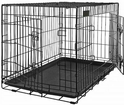 Dog Cage Συρμάτινο Κλουβί Σκύλου με 2 Πόρτες 77.5x48x55cm