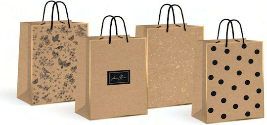 Exas Paper Kraft Gold Paper Gift Bag 33x10x46cm (Miscellaneous Designs/Colours)