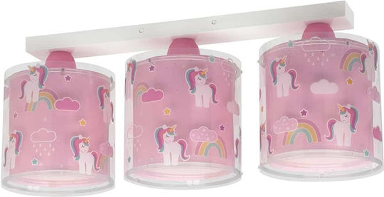 Ango Unicorns Kronleuchter Kinderdeckenleuchte Deckenleuchte 23W mit Fassung E27 Rosa 15x15cm