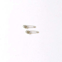 SAFETY PIN METALLIC HEART SET/50 3,5CM (SILVER)