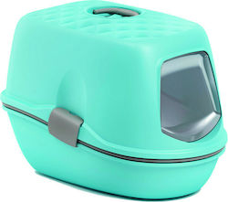 Stefanplast Furba Top Chic Cat Toilet Closed with Filter and Sieve Turquoise L59xW39xH42cm