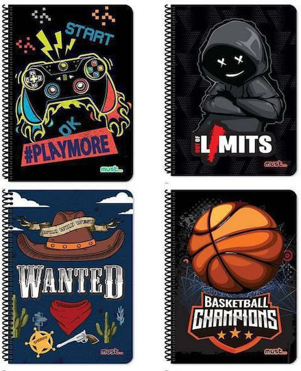 Must Team Spiral Notebook Ruled B5 30 Paper Sheets Wild West Wanted