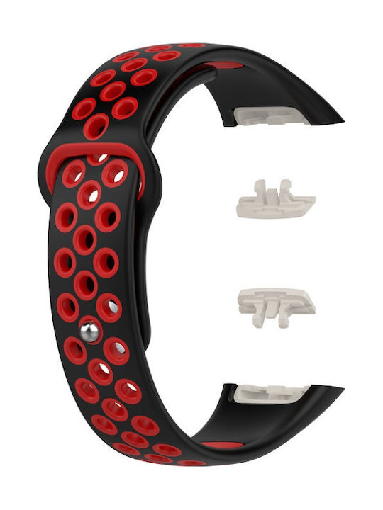 Λουράκι Σιλικόνης Black Red (Honor Band 6)