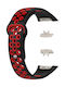 Λουράκι Σιλικόνης Black Red (Honor Band 6)