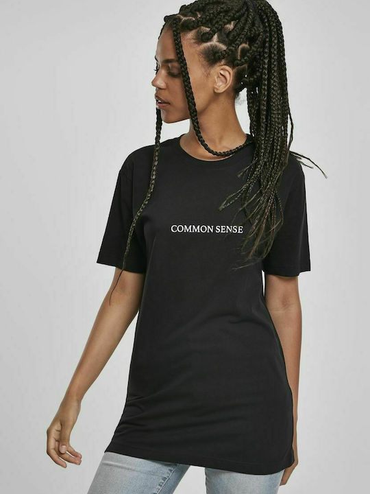 Mister Tee Common Sense Γυναικείο T-shirt Μαύρο με Στάμπα