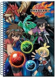 Gim Spiral Notebook Ruled B5 70 Sheets 2 Subjects Bakugan Multicolour 1pcs