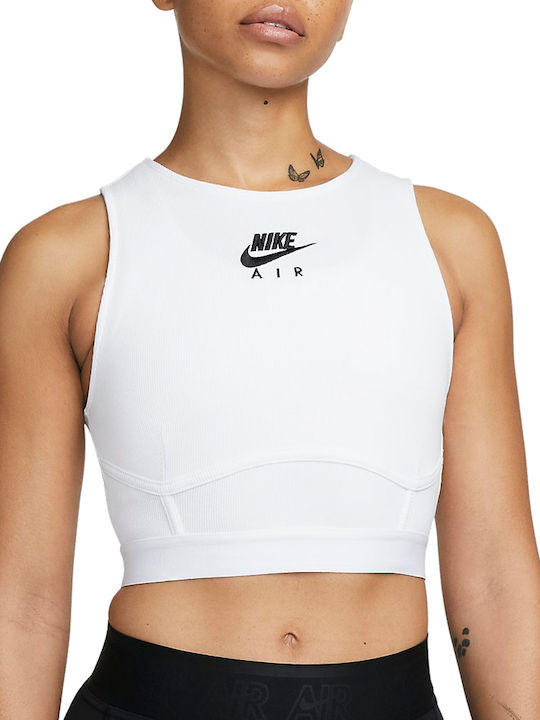 Nike Air Αμάνικο Crop Top White/Black