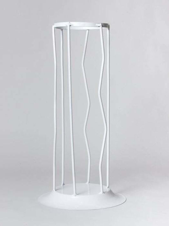 METALLIC LAMP BASE 12X40CM WHITE