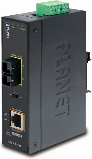 Planet IGTP-802T Media Converter 1000Base-SX / LX Port Σε 10/100/1000Base-T 802.3at PoE+