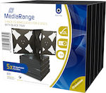 MediaRange CD Jewelcase Discs CD Box with 6 Trays 22mm Black 5pcs