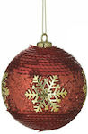 Set of 4 Large Red Ball Ornaments 10cm with Seq...