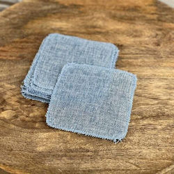 CANVAS HANDKERCHIEF SET/10 12X12CM (BLUE)