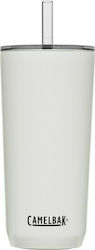 Camelbak Tumbler SST Glas Thermosflasche Rostfreier Stahl BPA-frei Weiß 600ml mit Stroh 2747101060